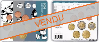 Coffret série monnaies euro France miniset 2016 BU - Mickey