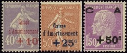 Série de la Caisse d'amortissement de 1928 - 3 timbres