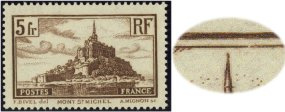 Mont-Saint-Michel type II pointe du clocher intact - 5f brun-rouge
