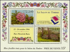 Salon européen loisirs du timbre - Parc floral de Paris 1993 - bloc de 4 timbres