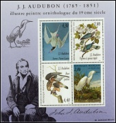 Hommage àu peintre J.J Audubon 1995 - bloc de 4 timbres