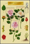 Congrès Mondial de roses anciennes - Lyon 1999 - bloc de 3 timbres