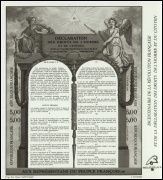 Variété Déclaration des Droits de l'Homme bloc noir et blanc en non dentelé 1989 - bloc de 4 timbres