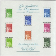 Couleurs de Marianne en Francs II 2001 - bloc de 8 timbres