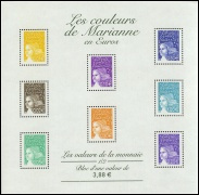 Couleurs de Marianne en Euros I 2002 - bloc de 8 timbres