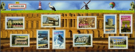Portrait des régions - La france à voir II 2003 - bloc de 10 timbres