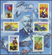 Personnages célèbres - Jules Verne les voyages extraordinaires 2005 - bloc de 6 timbres