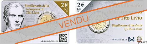 Commémorative 2 euros Italie 2017 BU Coincard - Titus Livius