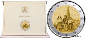 Commémorative 2 euros Vatican 2017 BU - 100 ans des apparitions mariales de Fatima