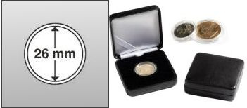 Ecrin numismatique NOBILE en métal pour 1 monnaie (2 euros) ou capsule de 26 mm