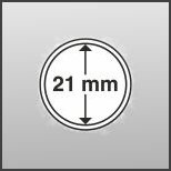 Capsules carrées QUADRUM pour monnaies de 21 mm - boite de 10