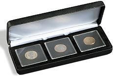 Ecrin numismatique NOBILE en métal pour 3 monnaies sous capsules Quadrum