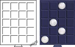 Médaillier numismatique SMART tiroir de 20 cases carrées pour monnaies jusqu'à 41 mm