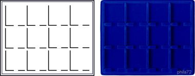Plateaux numismatiques TAB S de 12 cases carrées pour monnaies sous capsules Quadrum - par 2