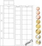 Feuilles numismatiques OPTIMA de 40 cases pour 5 jeux complets de pièces de 1 cent à 2 euros - paquet de 5 feuilles	