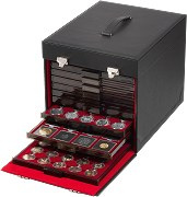 Valise box numismatiques CARGO MB 10 Deluxe en simili cuir vendue vide pour 10 médailliers MB ou 6 MB XL