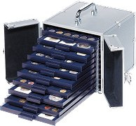 Valise box numismatiques CARGO S10 en aluminium vendue vide pour 10 médailliers SMART