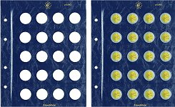 Feuilles numismatiques VISTA de 20 cases pour pièces de 2 euros - paquet de 2 feuilles