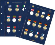 Feuilles numismatiques VISTA pour pièces de 2 euros 30 ans du drapeau de l'UE 2015 éditions communes - paquet de 2 feuilles