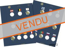 Feuilles numismatiques VISTA de 10 cases pour pièces de 2 euros 10 ans EMU 2009 éditions communes - paquet de 2 feuilles