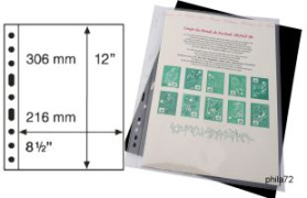 Feuilles GRANDE fond transparent 1 bande de 306 x 216 mm - paquet de 5 feuilles