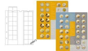 Feuilles préimprimées numismatiques CARAVELLE 2 euros commémoratives 2004-2010