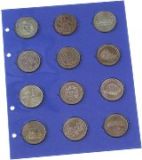 Feuille neutre numismatique TOPset pour 12 médailles touristiques - à l'unité 