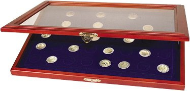 Vitrine numismatique de 40 cases pour monnaies de 2 euros commémoratives