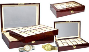 Coffret-vitrine en bois laqué pour 12 montres