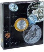 Reliure monnaies TOPset séries euros vendue vide pour 12 feuilles Topset ou 20 feuilles Coin-Compact à bandes