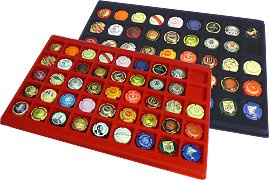 Plateaux rouge pour 12 médailles ou insignes - par 2