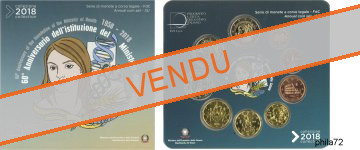 Coffret série monnaies euro Italie 2018 BU - 60 ans du ministère de la santé.
