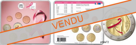 Coffret série monnaies euro France miniset 2017 BU - Ruban rose