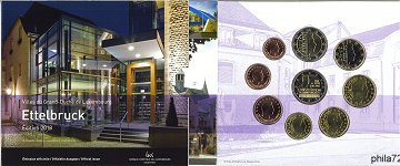 Coffret série monnaies euro Luxembourg 2018 BU - Ville d'Ettelbruck