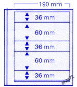 Feuilles neutres SPÉCIAL-DUAL MIX5 3 bandes de 36 x 190 mm et 2 bandes de 60 x 190 mm - paquet de 5 feuilles