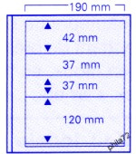 Feuilles neutres SPÉCIAL-DUAL MIX4 1 bande de 42 x 190 mm, 2 bandes de 37 x 190 mm et 1 bande de 120 x 190 mm - paquet de 5 feuilles