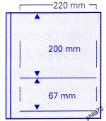 Feuilles neutres SPÉCIAL-DUAL MIX2 1 bande de 200 x 220 mm et 1 bande de 67 x 220 mm - paquet de 5 feuilles