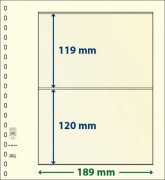 Feuilles neutres LINDNER-T MIX2 1 bande de 1 bande de 119 x 189 mm et 1 bande de 120  x 189 mm - paquet de 10 feuilles
