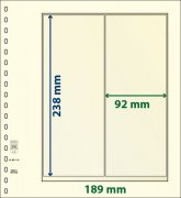 Feuilles neutres LINDNER-T VERT 2 bandes de 238 x 92 mm - paquet de 10 feuilles