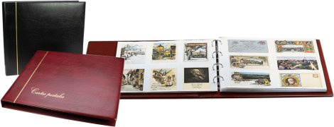 Album STANDARD avec 20 feuilles panachées blanches pour 240 cartes postales modernes 