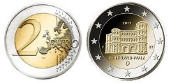 Commémorative 2 euros Allemagne 2017 UNC - Rhénanie-Palatinat la Porta Nigra