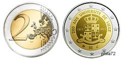 Commémorative 2 euros Belgique 2017 UNC - Université de Liège