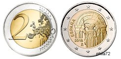 Commémorative 2 euros Espagne 2018 UNC - Saint Jacques de Compostelle