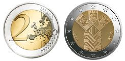 Commémorative 2 euros Estonie 2018 UNC - 100 ans des états Baltes