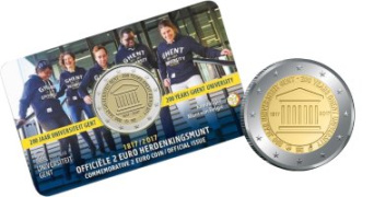 Commémorative 2 euros Belgique 2017 Coincard version Flamande - Université de Gent