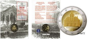 Commémorative 2 euros Grèce 2016 Coincard - Monastère Arkadi