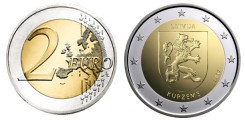 Commémorative 2 euros Lettonie 2017 UNC - région historique de Kurzeme