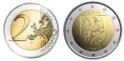 Commémorative 2 euros Lettonie 2017 UNC - région historique de Latgale