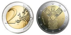 Commémorative 2 euros Lettonie 2018 UNC - 100 ans des états Baltes