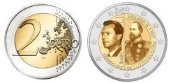 Commémorative 2 euros Luxembourg 2017 UNC - Grand Duc Guillaume III
